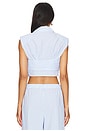 view 3 of 5 Emie Cropped Box Sleeve Top in Classic Blue Stripe