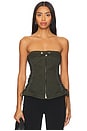 view 1 of 5 Sasha Zip Up Bustier in Moss