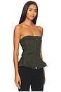 view 2 of 5 Sasha Zip Up Bustier in Moss