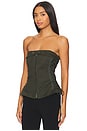 view 3 of 5 Sasha Zip Up Bustier in Moss