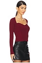 view 2 of 4 Giuliana Longsleeve Sweetheart Top in Oxblood