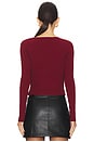 view 3 of 4 Giuliana Longsleeve Sweetheart Top in Oxblood