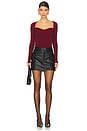 view 4 of 4 Giuliana Longsleeve Sweetheart Top in Oxblood