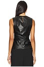 view 3 of 4 Wynter Faux Leather Draped Top in Black