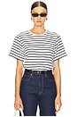 view 1 of 4 Jojo Short Sleeve Cropped Tee in Midnight Stripe