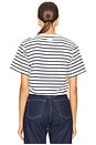 view 3 of 4 Jojo Short Sleeve Cropped Tee in Midnight Stripe