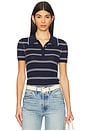 view 1 of 4 Matty Short Sleeve Polo in Midnight Stripe