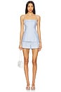 view 5 of 6 Vivvy Bustier Top in Blue Hydrangea Stripe