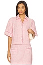 view 1 of 5 Khloe Short Sleeve Button Down in Berry Multi