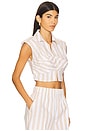 view 2 of 4 TOP CURTO COM MANGA CURTA EMIE in Sand Stripe