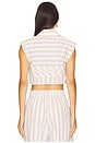 view 3 of 4 TOP CURTO COM MANGA CURTA EMIE in Sand Stripe