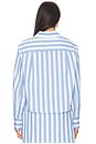 view 3 of 4 CAMISA CROPPED COM BOTÕES RENATA in French Blue Stripe