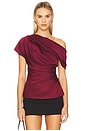 view 1 of 4 Phoebe Draped Top in Cranberry