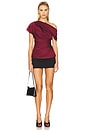 view 4 of 4 Phoebe Draped Top in Cranberry