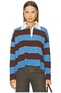 view 1 of 4 Carson Rugby Polo Top in Horizon Stripe