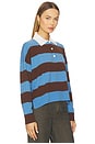 view 2 of 4 Carson Rugby Polo Top in Horizon Stripe