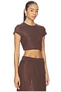 view 2 of 4 Lidie Short Sleeve Top in Chocolate