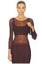 view 1 of 4 Leonie Long Sleeve Top in Mahogany