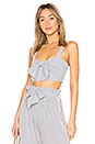 view 1 of 4 Striped Tie Top in Grey Combo