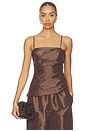 view 2 of 5 Emerson Ruched Bustier Top in Chocolate