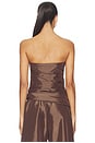 view 4 of 5 Emerson Ruched Bustier Top in Chocolate