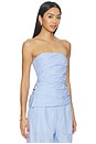 view 2 of 5 Emerson Ruched Bustier Top in Periwinkle Stripe