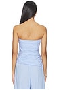 view 3 of 5 Emerson Ruched Bustier Top in Periwinkle Stripe