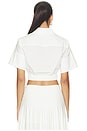 view 3 of 4 TOP RECORTADO MANGA CORTA SABRINA in White