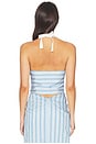 view 3 of 4 Caprie Yarn-dye Halter Top in Oxford Blue Multi
