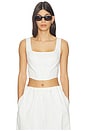 view 1 of 4 Clio Cotton Bustier Top in White
