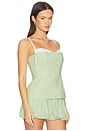 view 2 of 5 Charlee Bustier Top in Lime Gingham