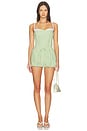 view 4 of 5 Charlee Bustier Top in Lime Gingham