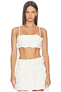 view 1 of 5 Delia Floral Raffia Bra Top in White