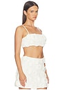 view 2 of 5 Delia Floral Raffia Bra Top in White