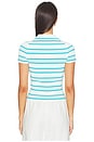 view 3 of 4 Luka Striped Cotton Polo in Surf Pool Stripe