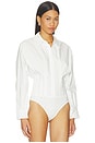 view 3 of 5 Cleriys Dolman Sleeve Bodysuit in White
