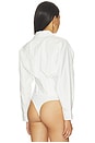view 4 of 5 Cleriys Dolman Sleeve Bodysuit in White