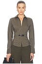 view 1 of 4 Loriel Belted Shirt in Dark Olive