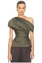 view 1 of 5 Phoebe Draped Top in Dark Olive