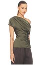 view 2 of 5 Phoebe Draped Top in Dark Olive