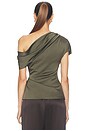 view 4 of 5 Phoebe Draped Top in Dark Olive