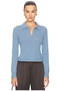 view 1 of 4 Constance Long Sleeve Polo in Dusty Blue