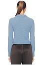 view 3 of 4 Constance Long Sleeve Polo in Dusty Blue