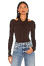 view 2 of 5 Leah Twisted Cable Halter Top in Chocolate