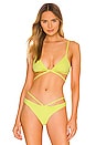 view 1 of 4 Harlen Tie Front Bikini Top in Lime