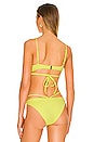view 3 of 4 Harlen Tie Front Bikini Top in Lime