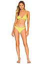 view 4 of 4 Harlen Tie Front Bikini Top in Lime