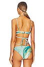 view 3 of 4 Harlen Marble Printed Swimwear Tie Front Bikini Top in Laguna Marble