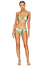 view 4 of 4 Emmalyn Marble Printed Swimwear Strappy Bikini Bottom in Laguna Marble