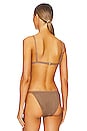 view 3 of 5 Joelle Crystal Mesh Swimwear Triangle Bikini Top in Caraway